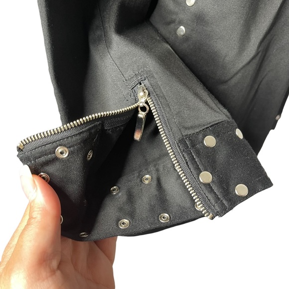 Luii Black Cotton Studded Moto Jacket/Shirt - Picture 6 of 8
